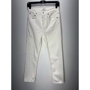Agolde Women’s  High Rise Straight Cream Jeans Demin Button Fly  Cotton Sz 25